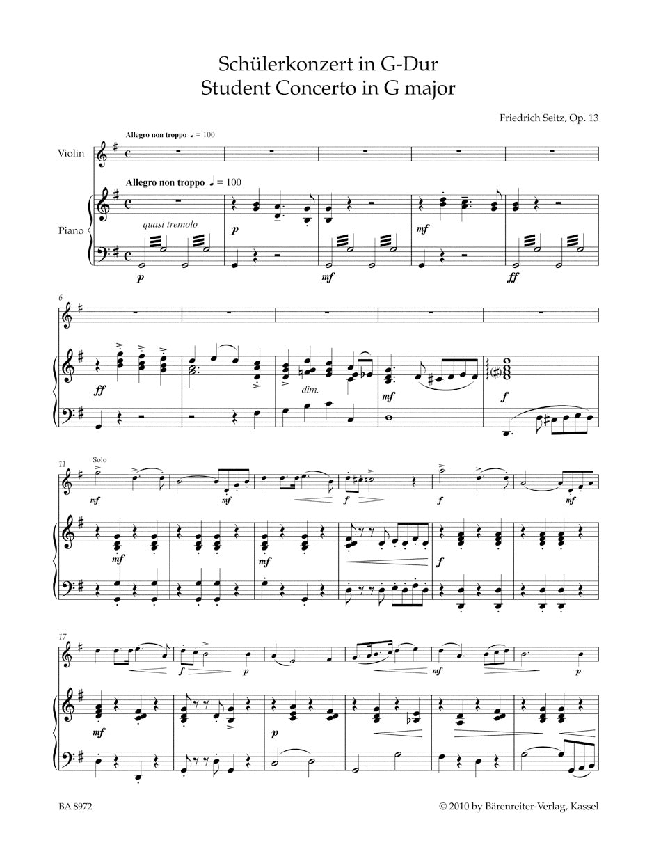 Student Concerto in G maj op. 13