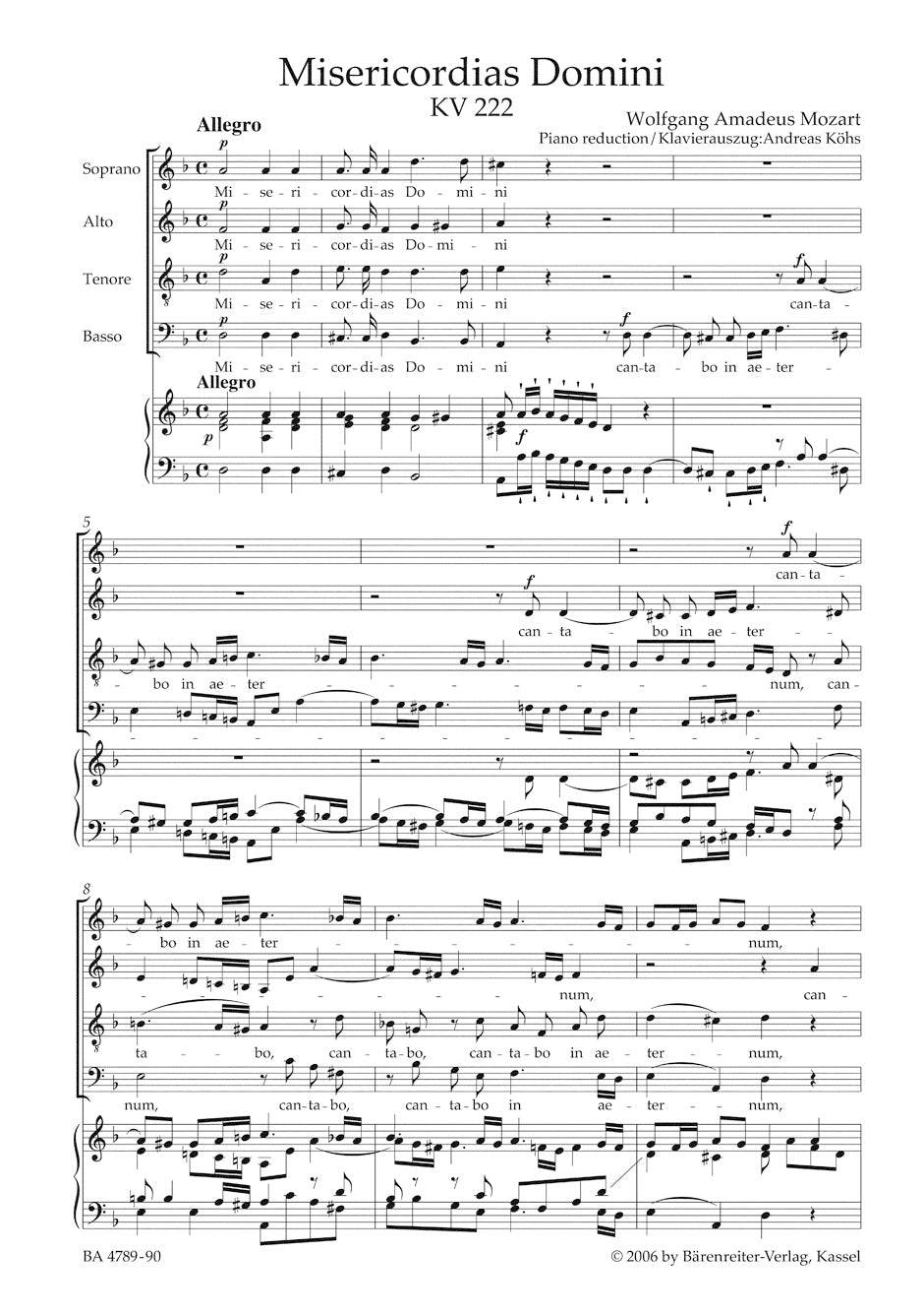 Misericordias Domini K. 222