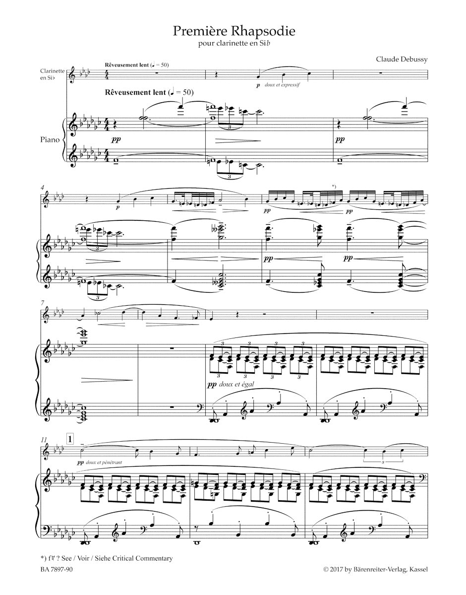 Premiere Rhapsodie for Orchestra with Solo Clarinet in Bb