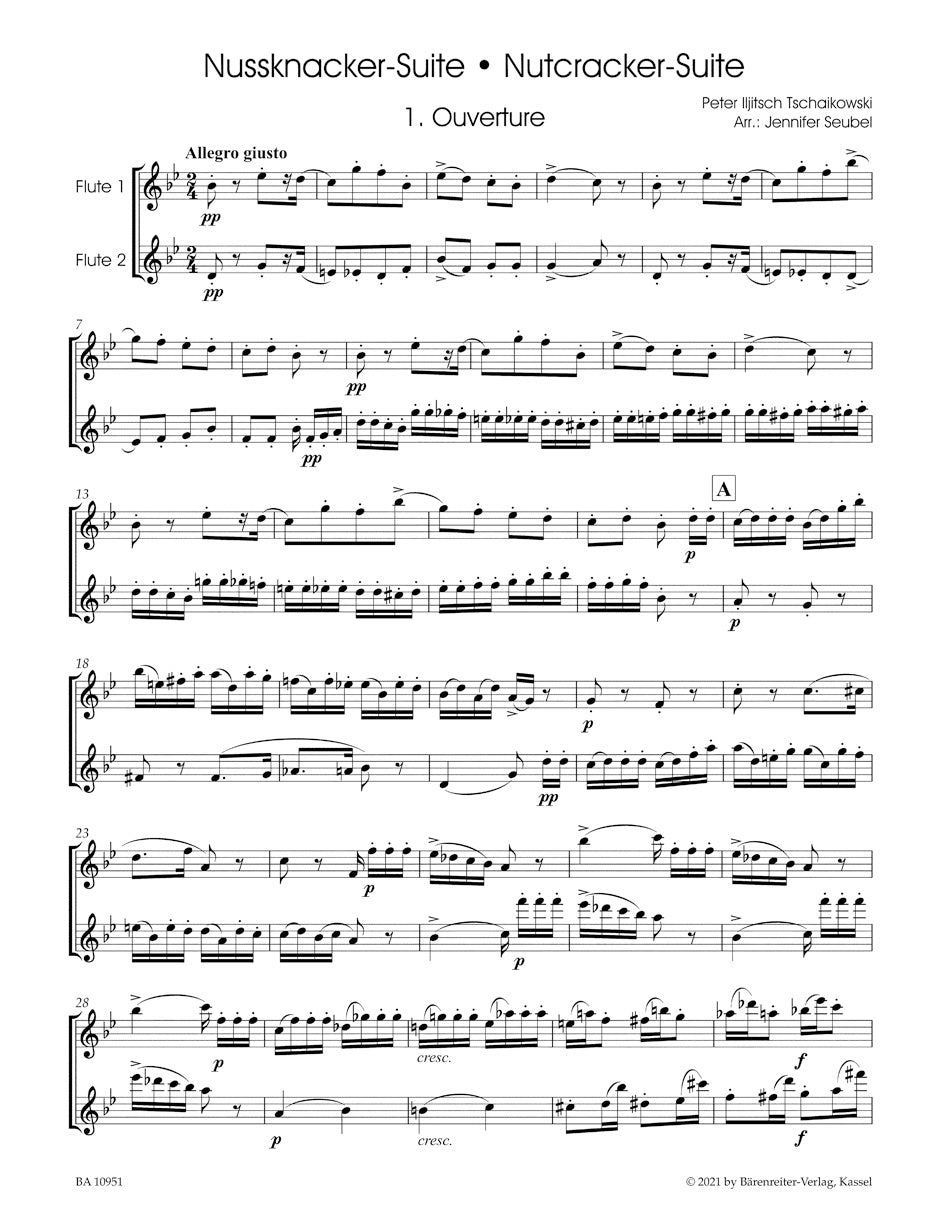 Nutcracker Suite 
arranged for two Flutes