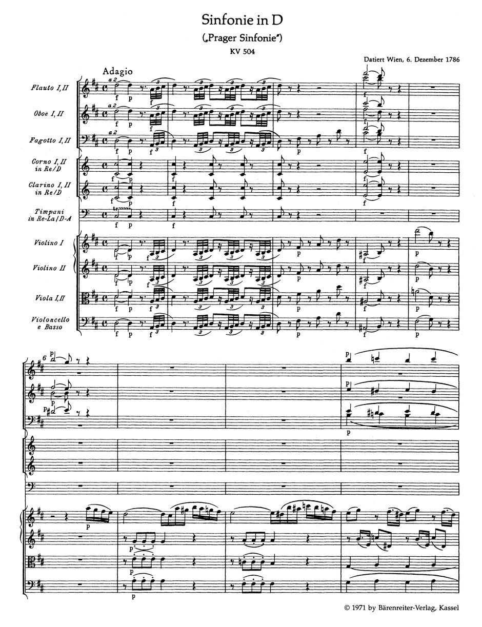 Symphony No. 38 in D maj K. 504