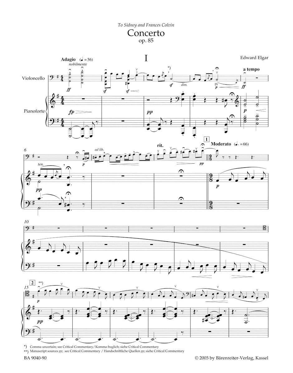 Concerto in E min for Violoncello  and Orchestra op. 85