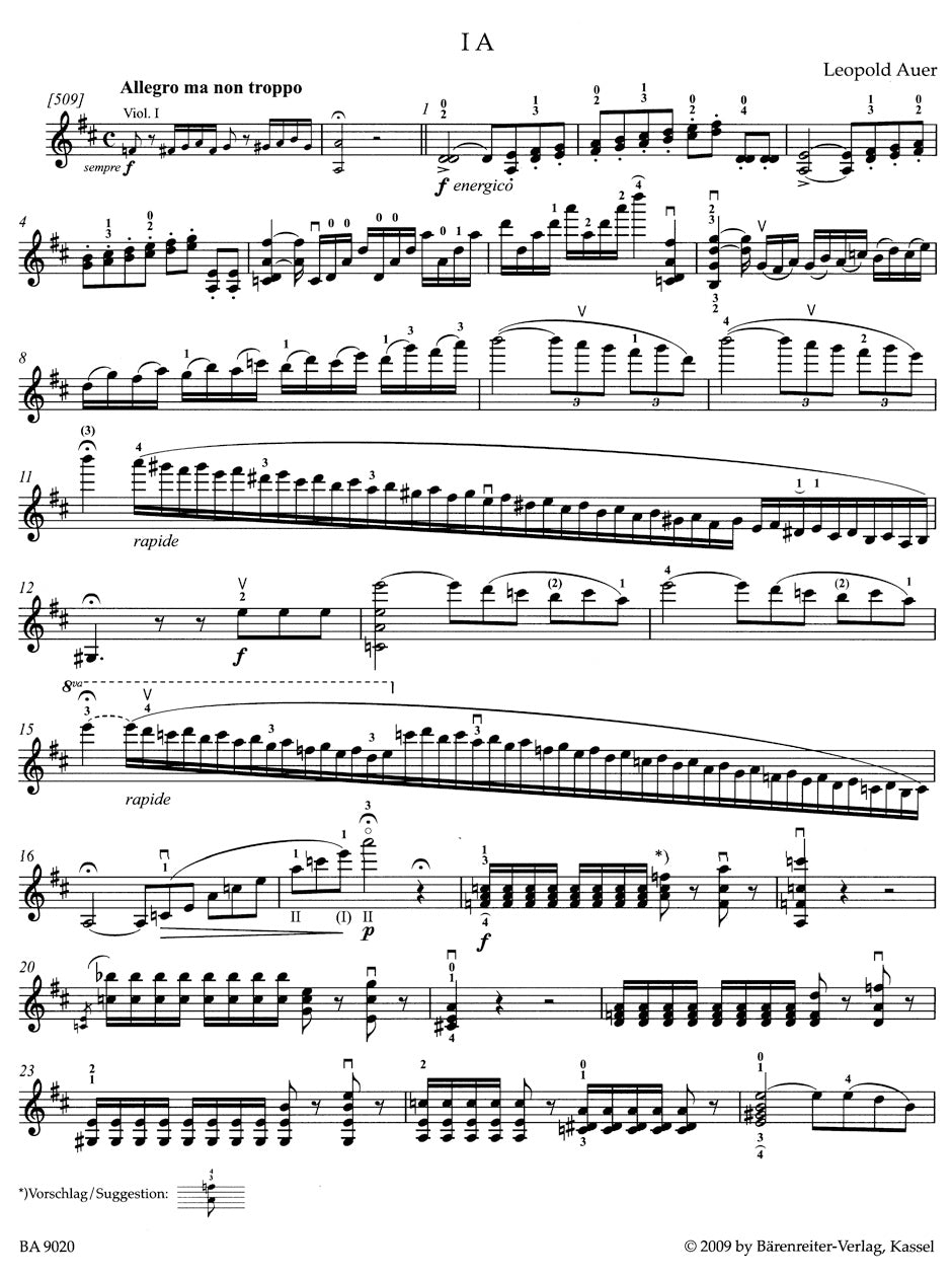 Cadenzas to the Concerto in D maj for Violin and Orchestra op. 61