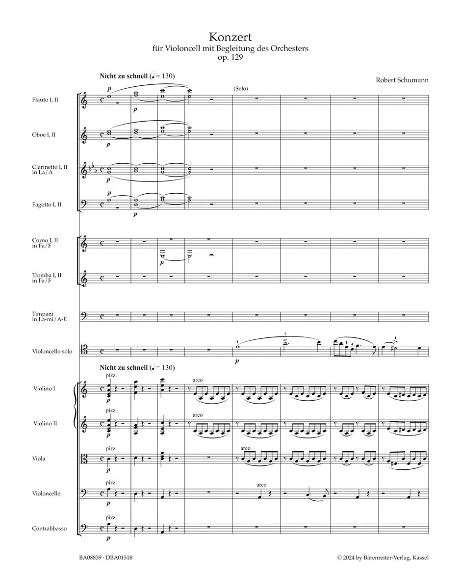 Concerto for Violoncello and Orchestra in A min op. 129