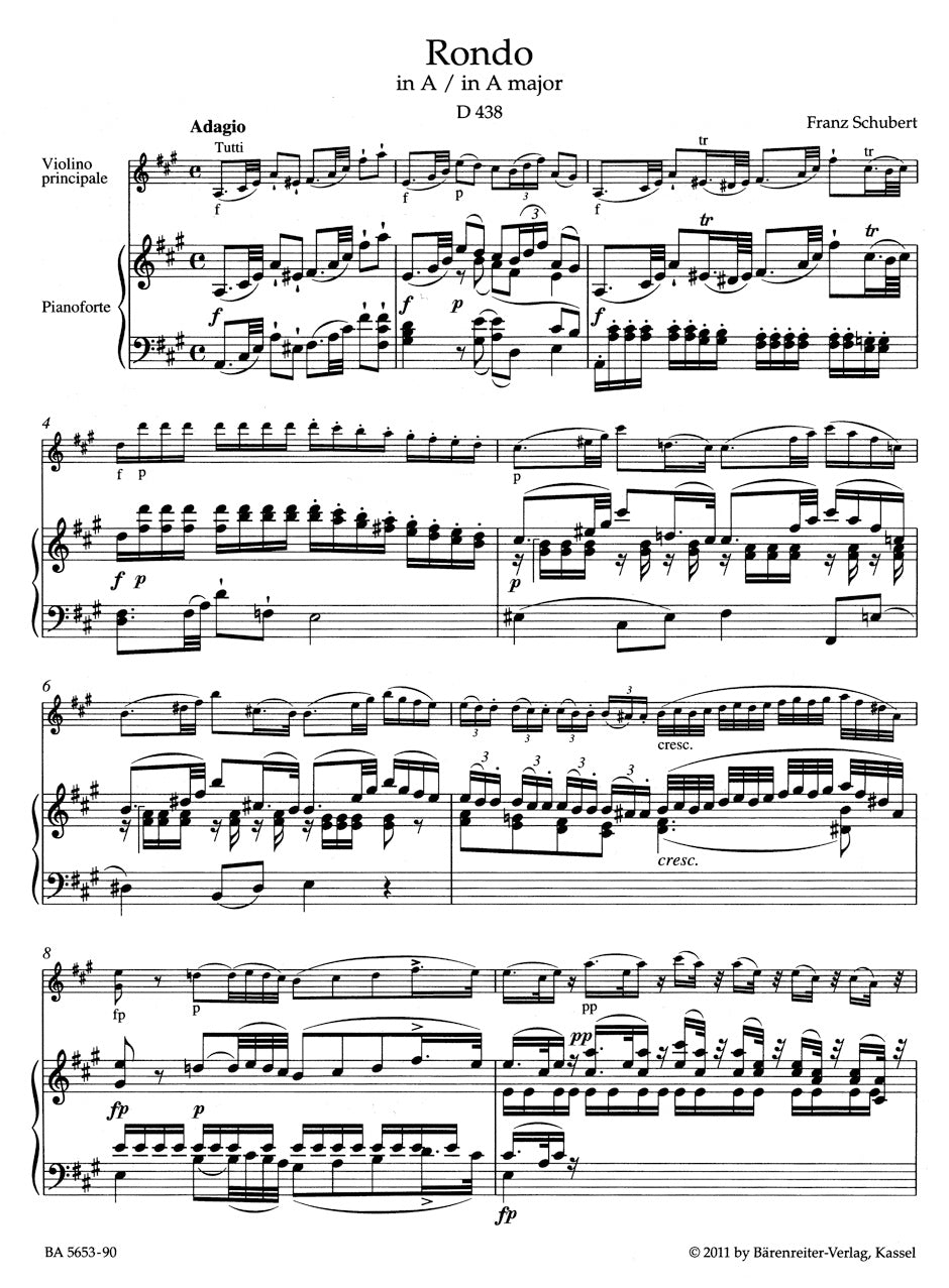 Rondo in A maj for Violin and Orchestra D 438