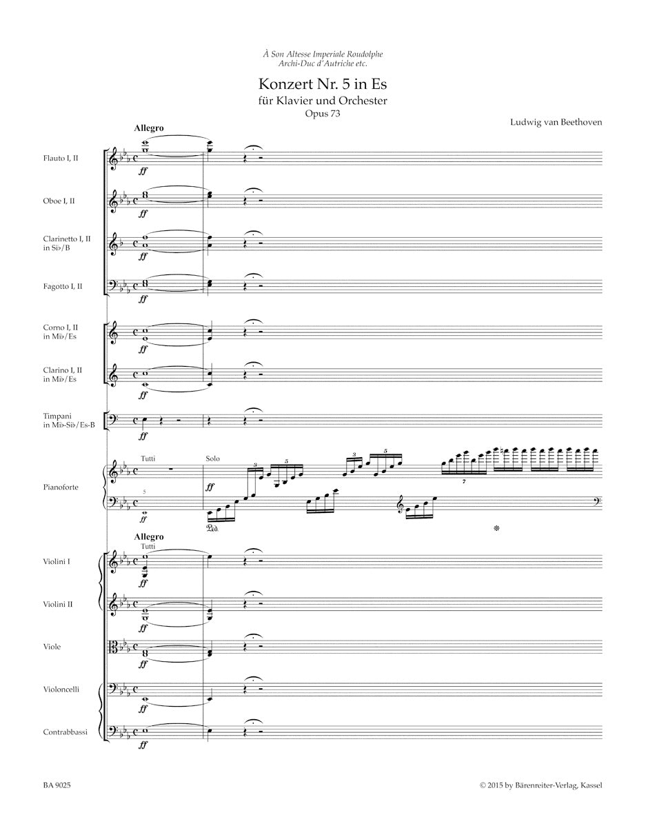 Concerto No. 5 in E-flat maj for Pianoforte and Orchestra op. 73 "Emperor"