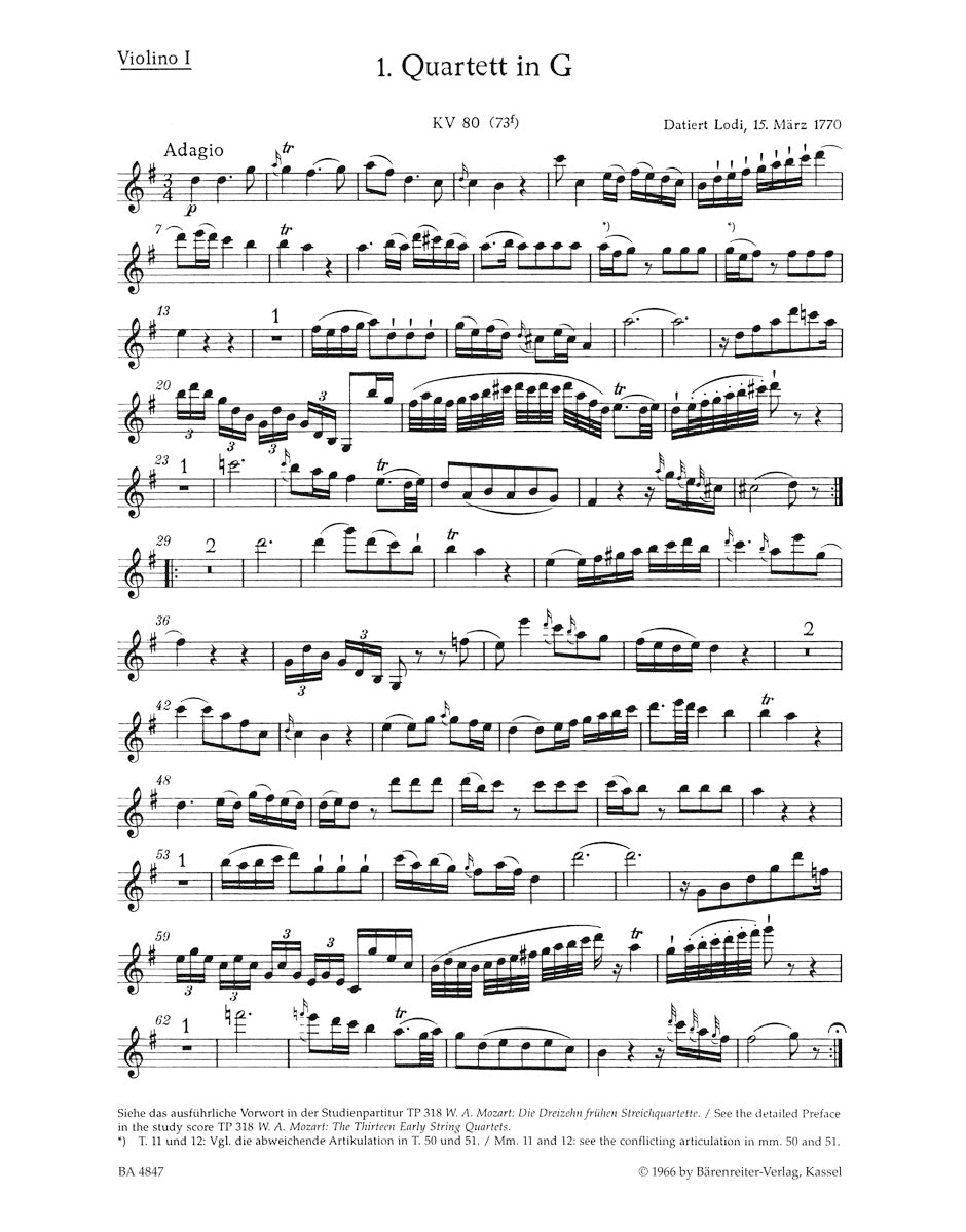 13 Early String Quartets
Vol. 1: Quartets K. 80, 155-157
