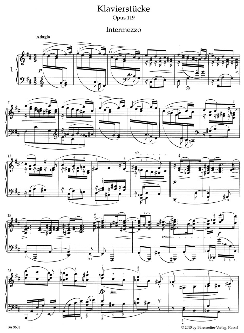 Piano Pieces op. 119