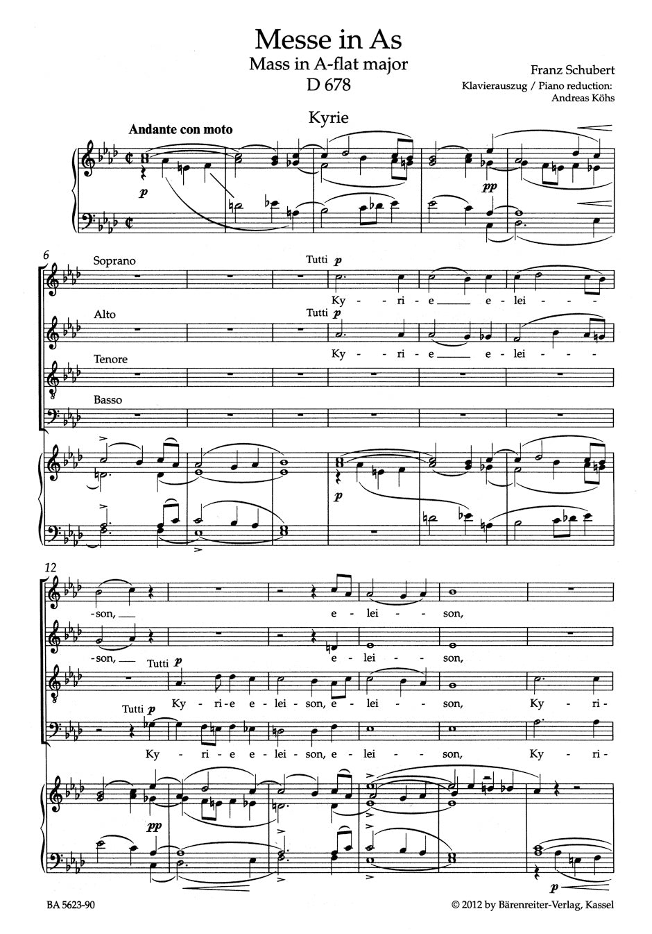 Mass in A-flat maj D 678 (Second version)