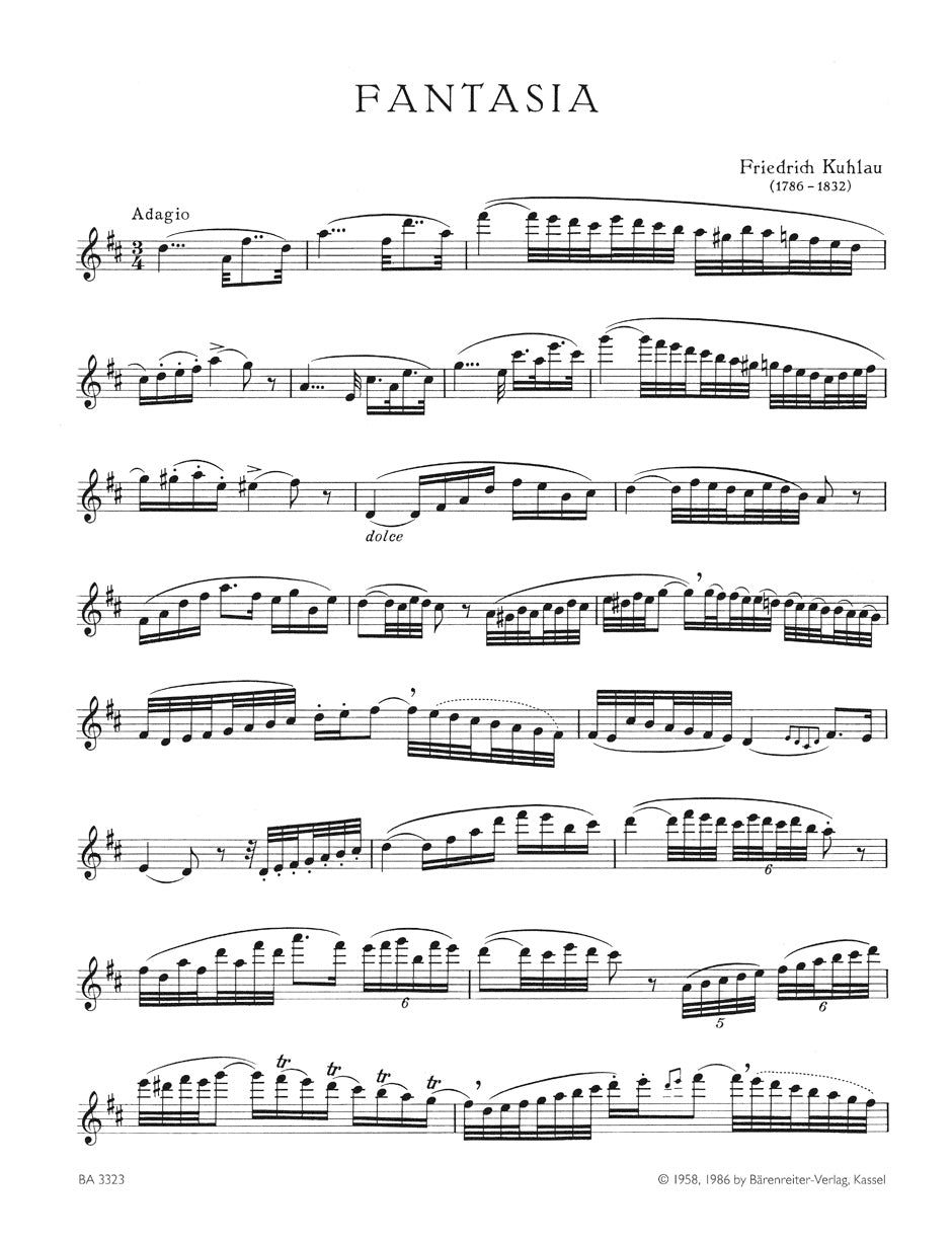 Fantasia for Flute solo in D major