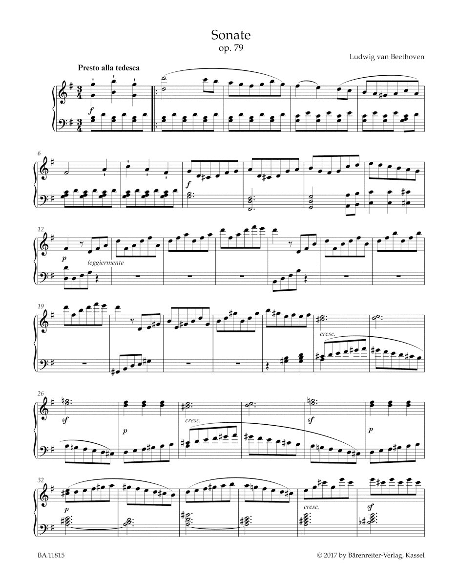 Sonata in G maj op. 79 "facile"