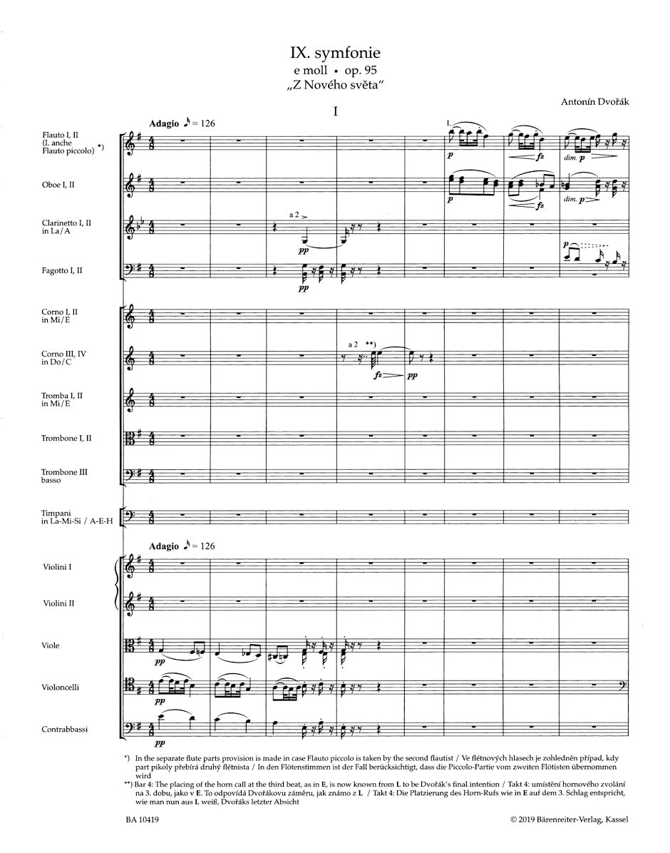 Symphony No. 9 in E min op. 95 "New World"