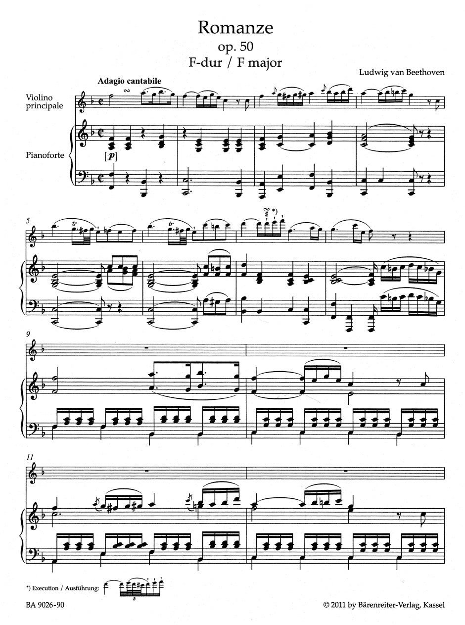 Romances for Violin and Orchestra op. 50 and op. 40