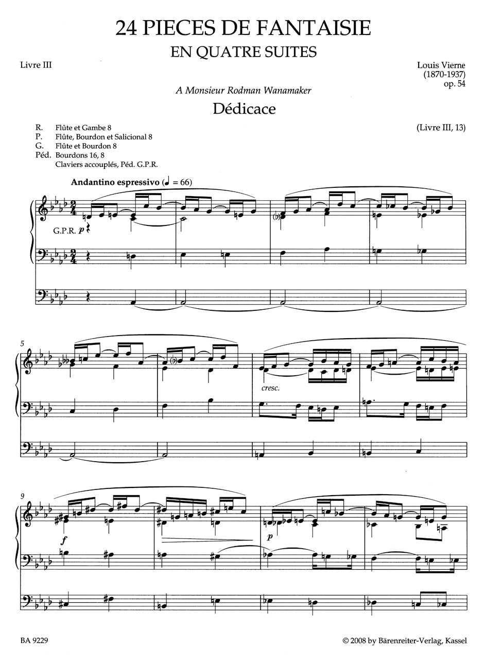 Complete Organ Works Vol. VII.3: Pieces de Fantaisie en quatre suites, Livre III op. 54