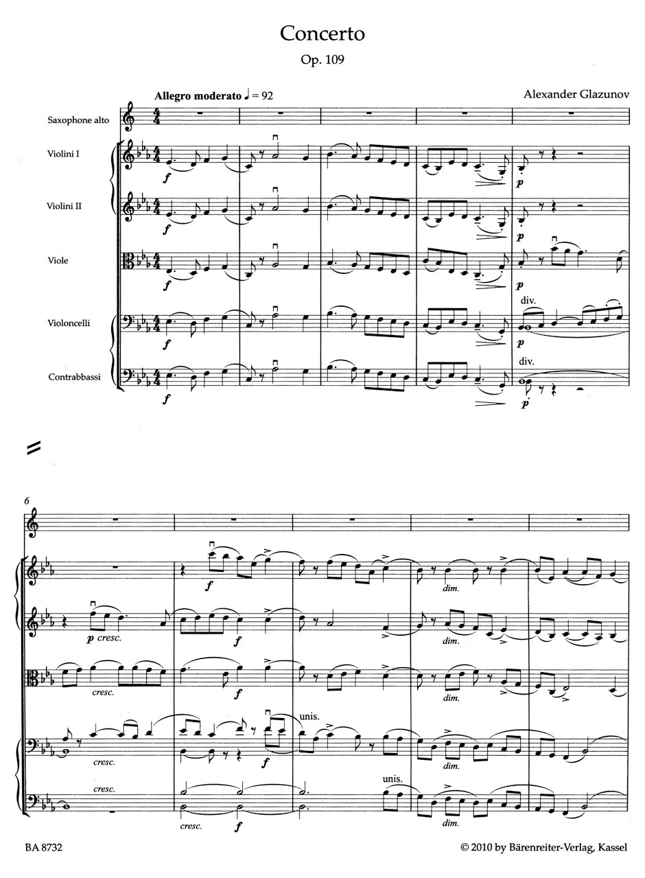 Concerto for Alto Saxophone and String Orchestra op. 109