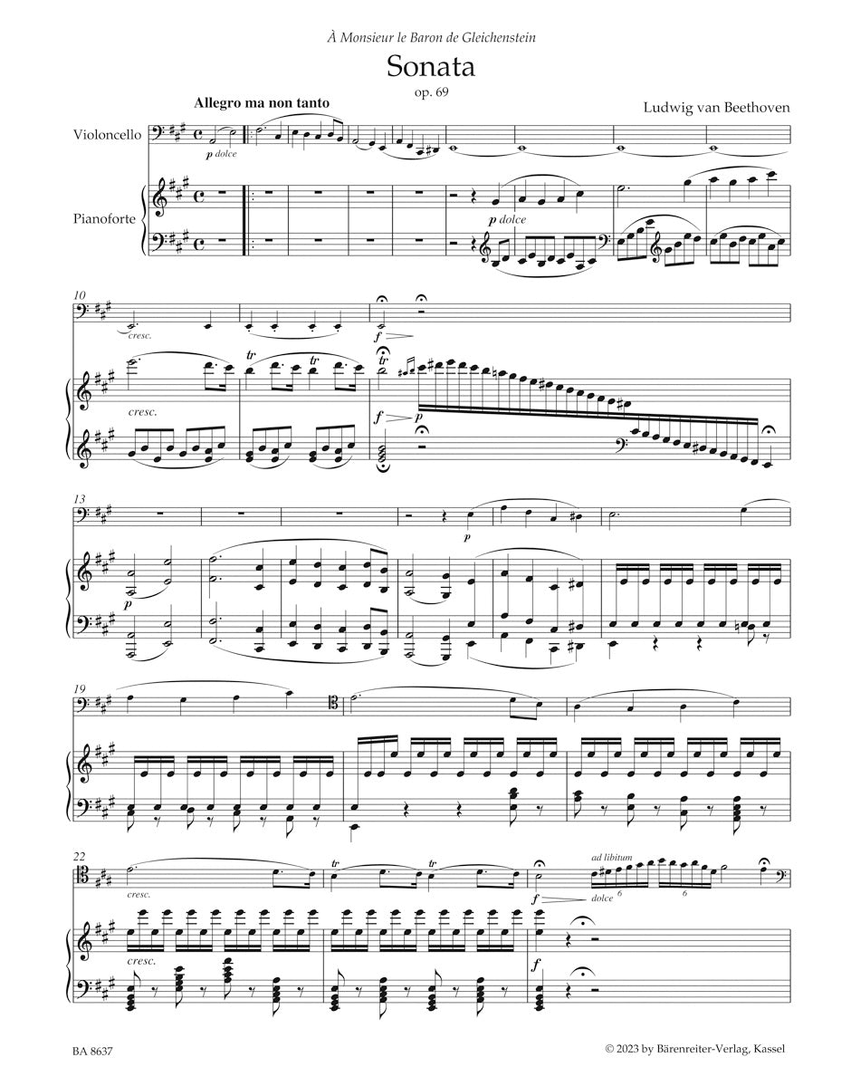 Sonata in A jaj for Pianoforte and Violoncello