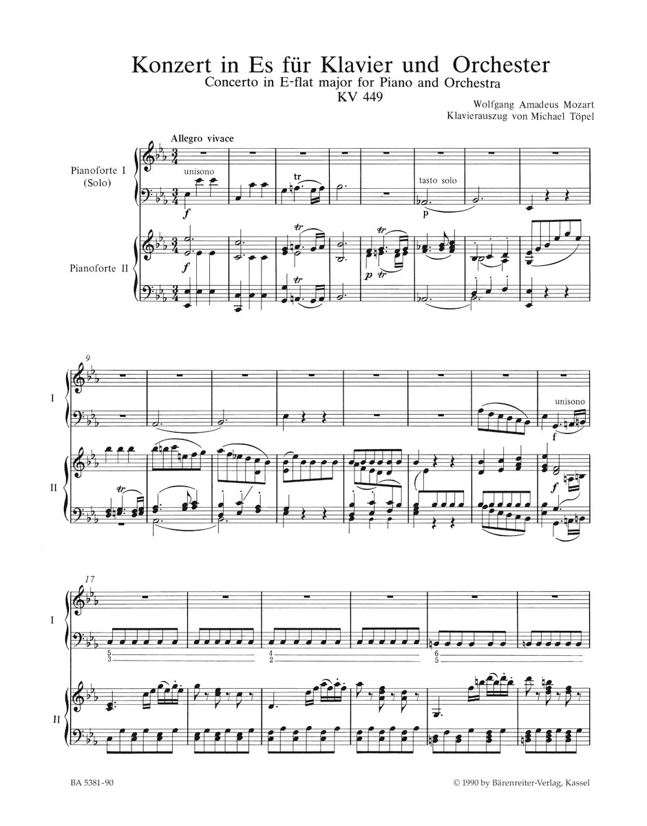 Piano Concerto No. 14 in E-flat maj K. 449