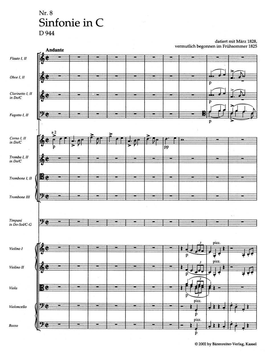 Symphony no. 8 in C maj D 944