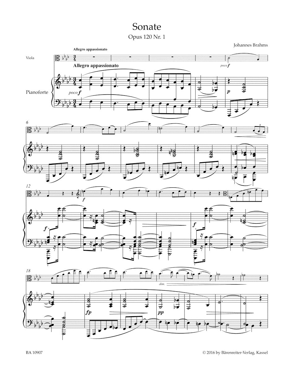 Sonatas for Viola and Piano op. 120, Sonata in F min, Sonata in E-flat maj
