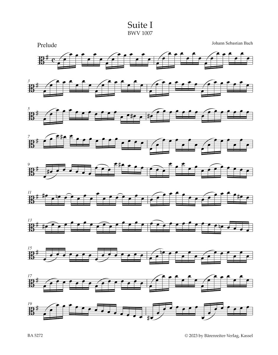 Six Suites for Violoncello solo 
BWV 1007-1012 
Arranged for Viola solo