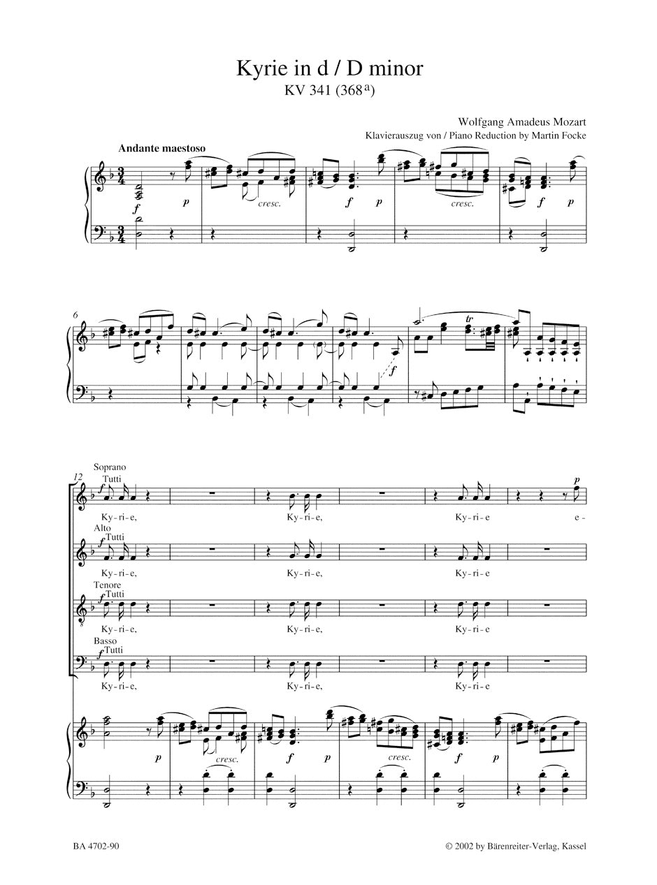 Kyrie in D min K. 341 (368a)