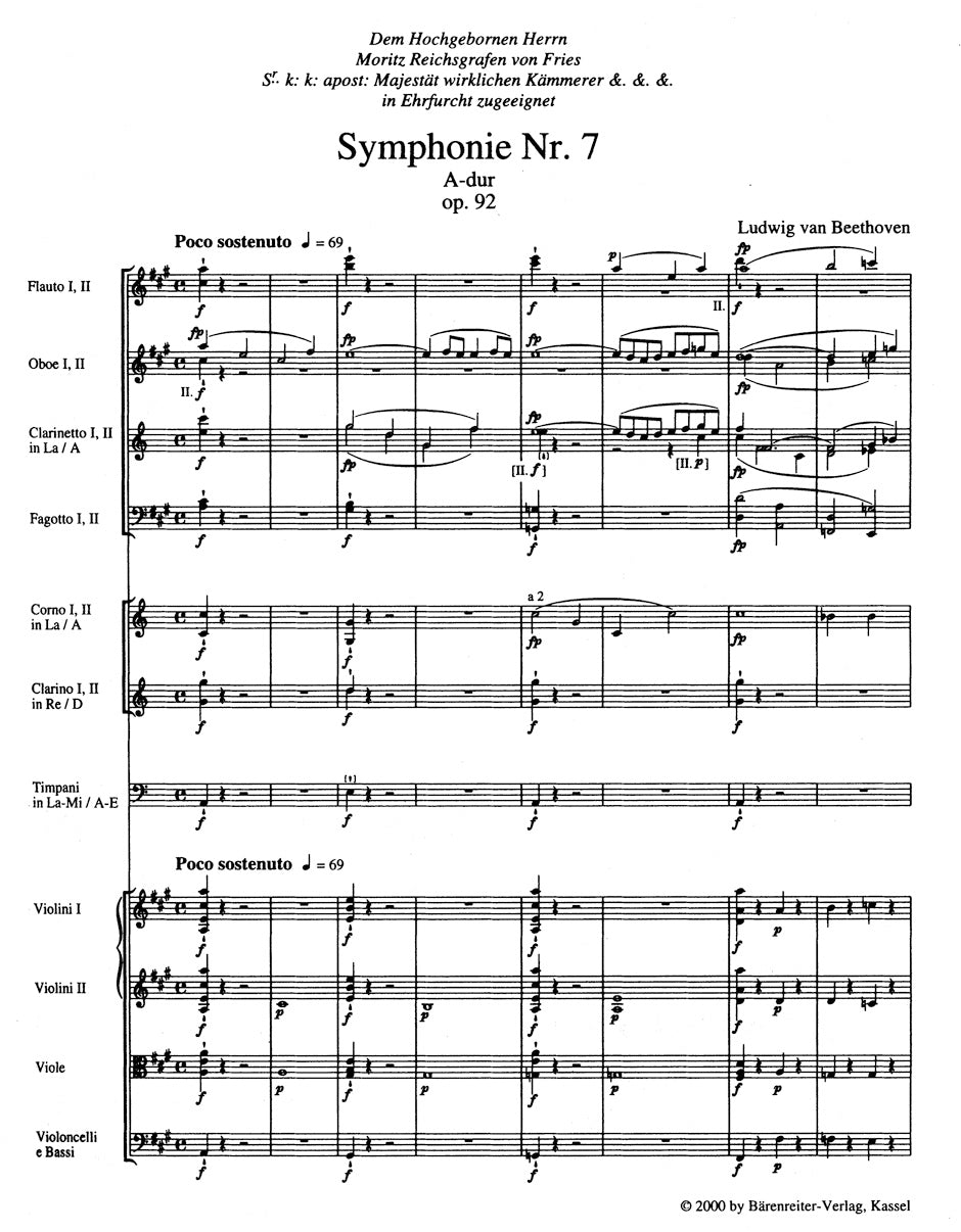Symphony No. 7 in A maj op. 92