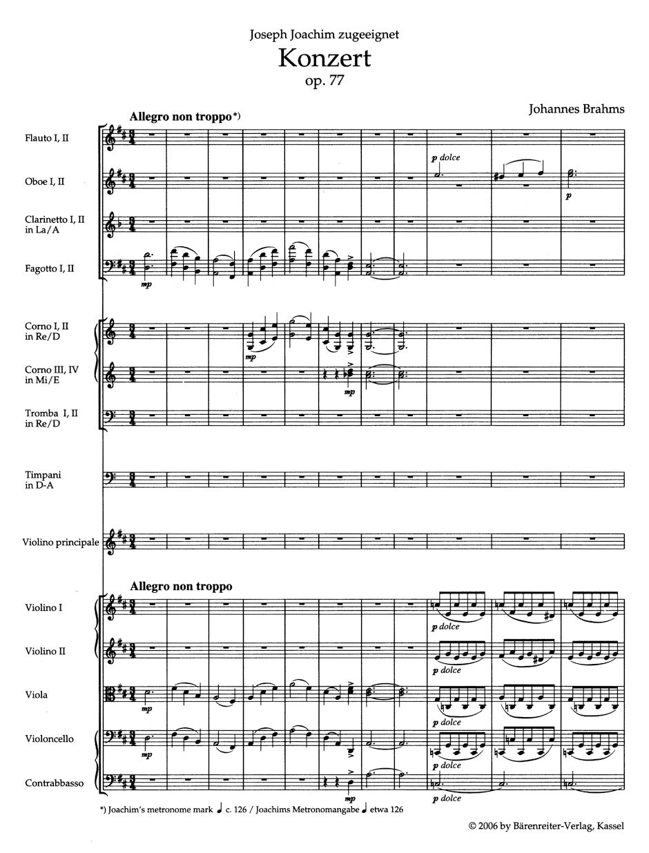 Concerto in D maj for Violin and Orchestra op. 77
