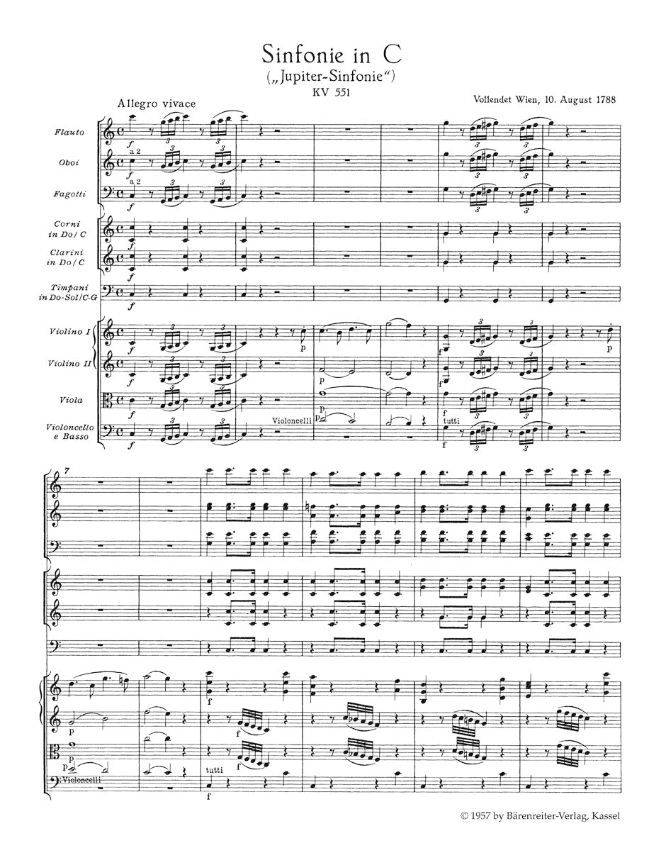 Symphony No. 41 in C maj K. 551 "Jupiter"