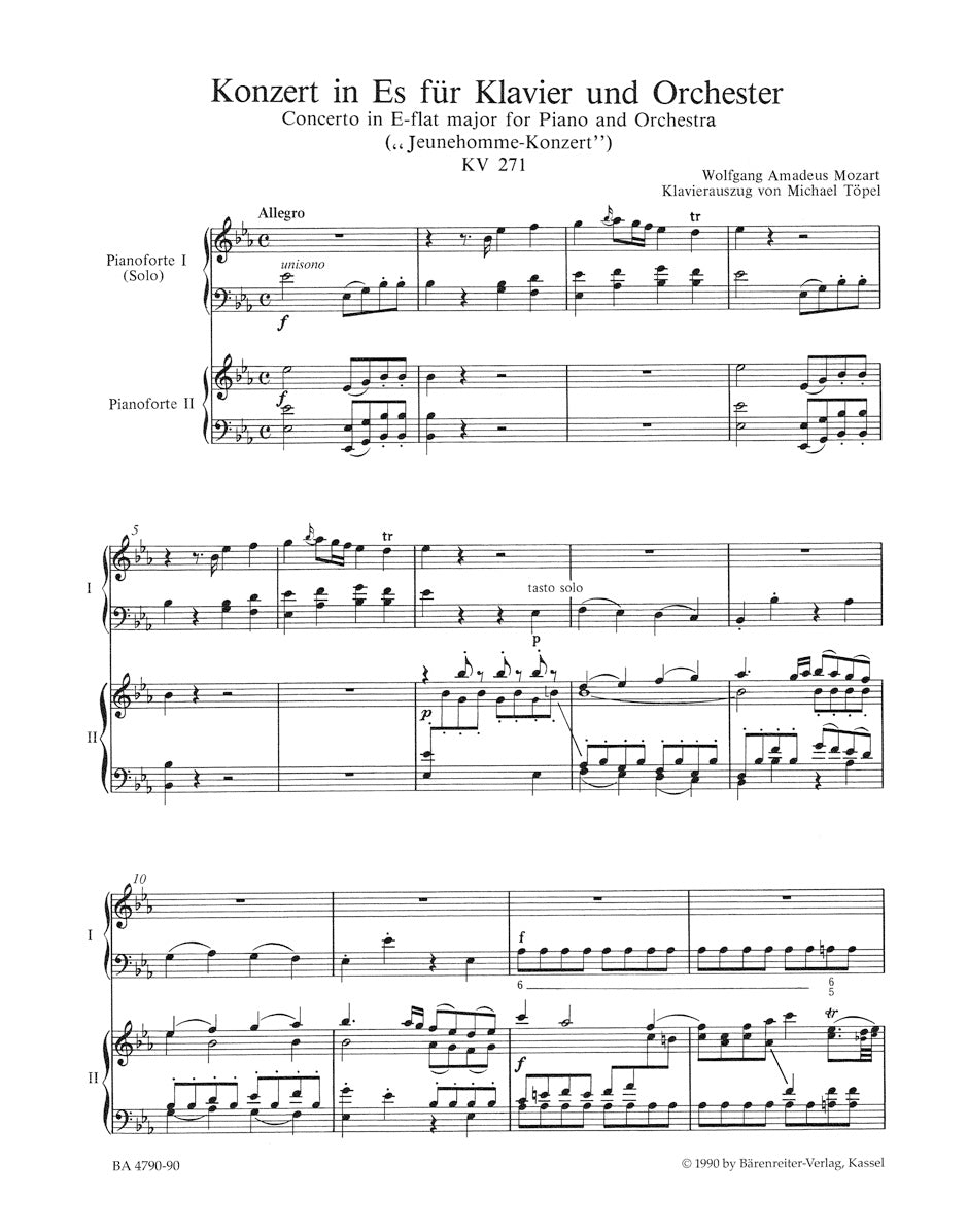 Piano Concerto No. 9 in E-flat maj K. 271 
"Jeunehomme Concerto"