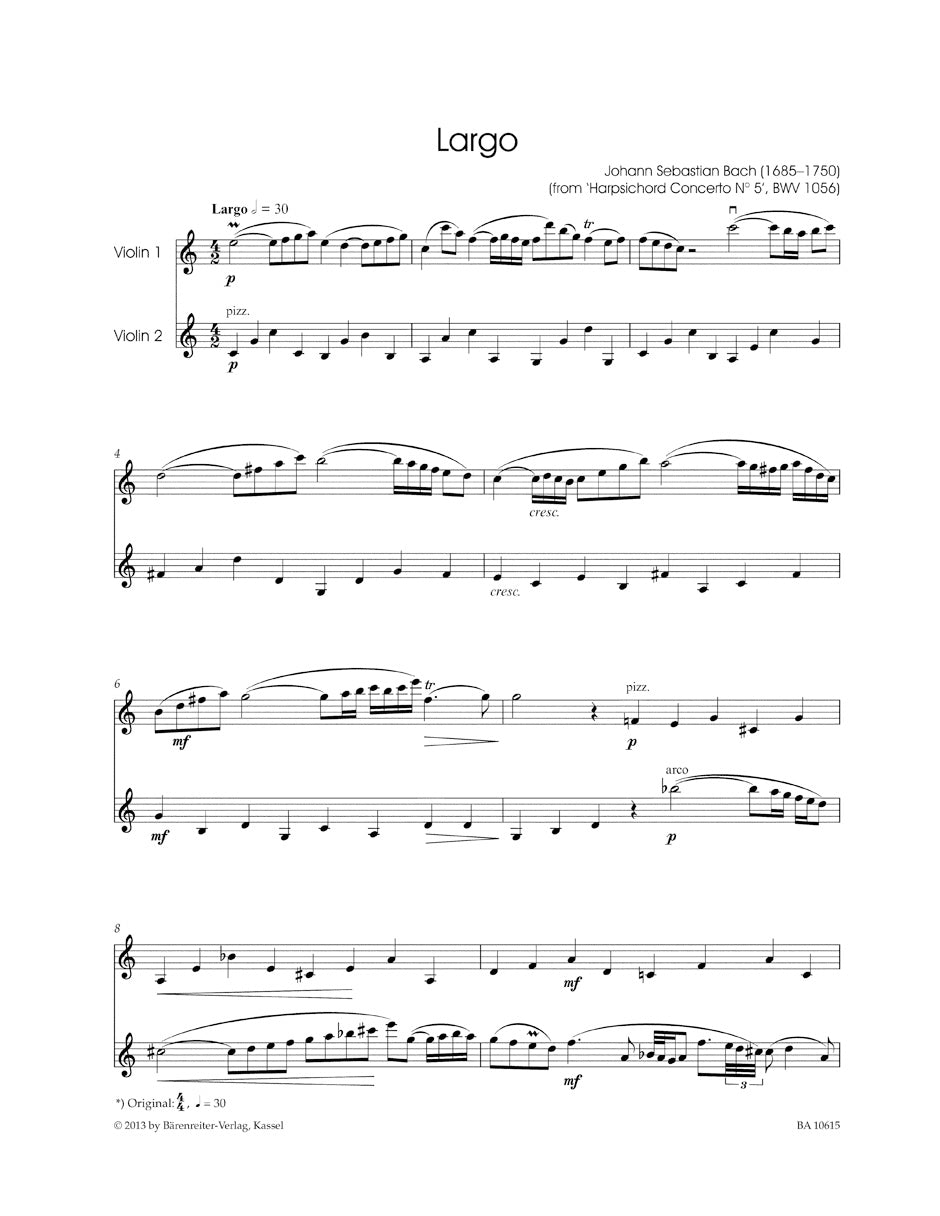 Beautiful Adagios. 9 Pieces for two Violins