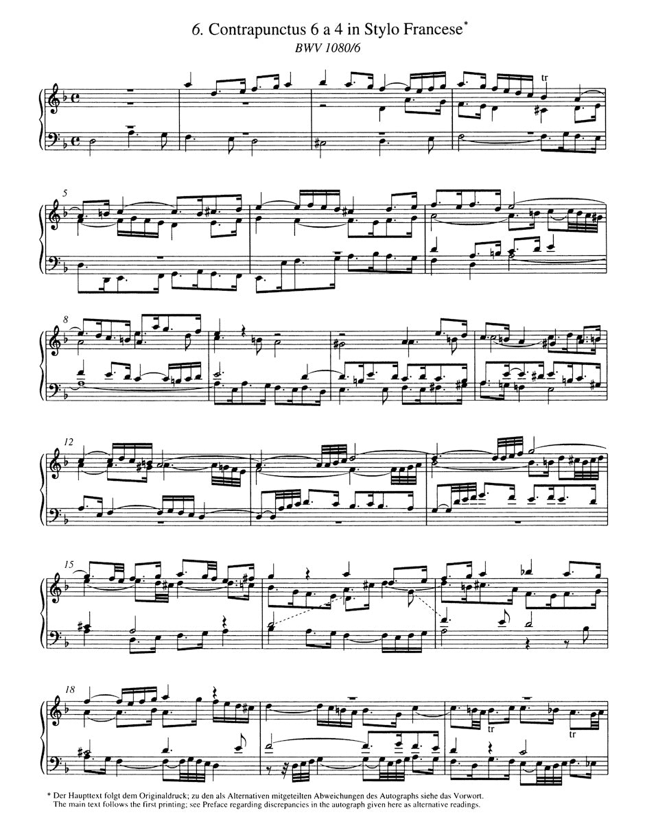 The Art of Fugue BWV 1080