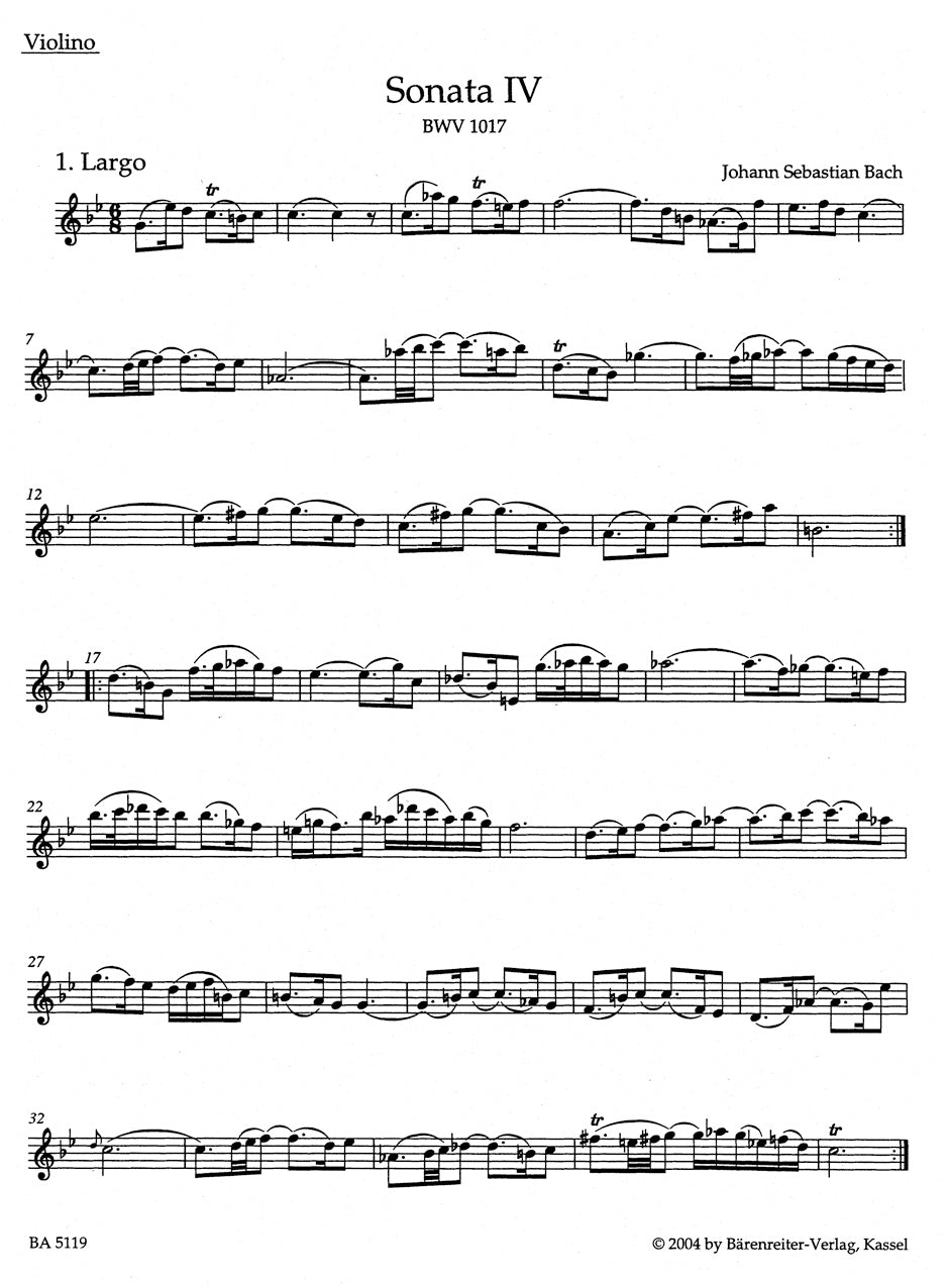 6 Sonatas BWV 1014-1019 Vol. 2: Sonatas BWV 1017-1019 for Violin and obbligato Harpsichord (Piano)